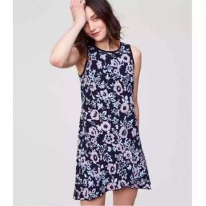 NWT Loft Midnight Garden Flounce Ruffle‎ Hem Dress Boho Preppy Summer Size 2